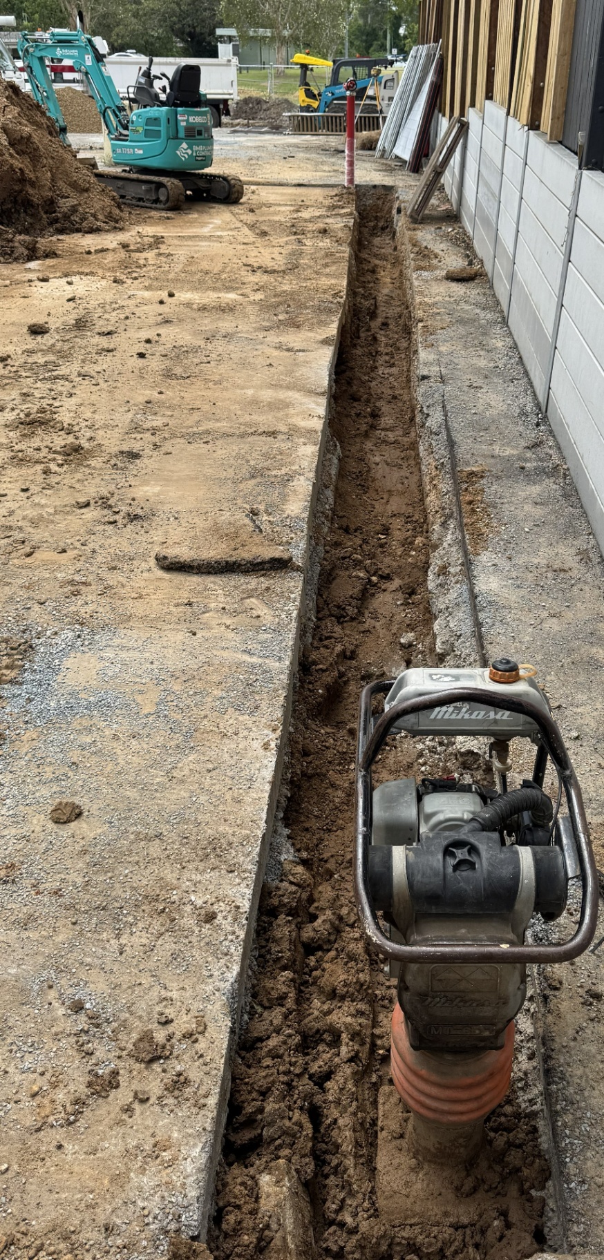 Civil trenching works on a BMB project